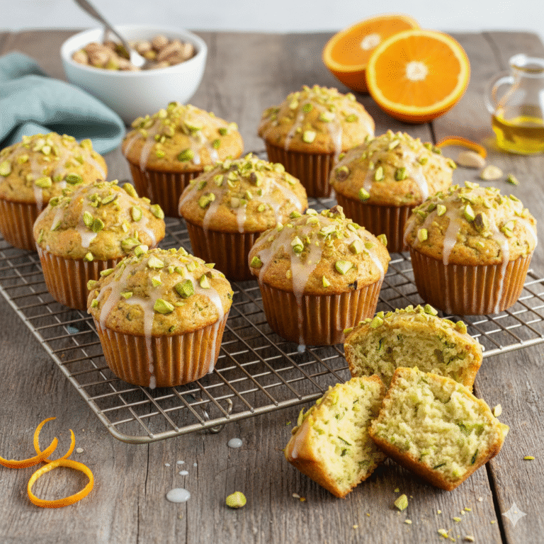 Mediterranean Sunrise Pistachio-Orange Protein Muffin Recipe